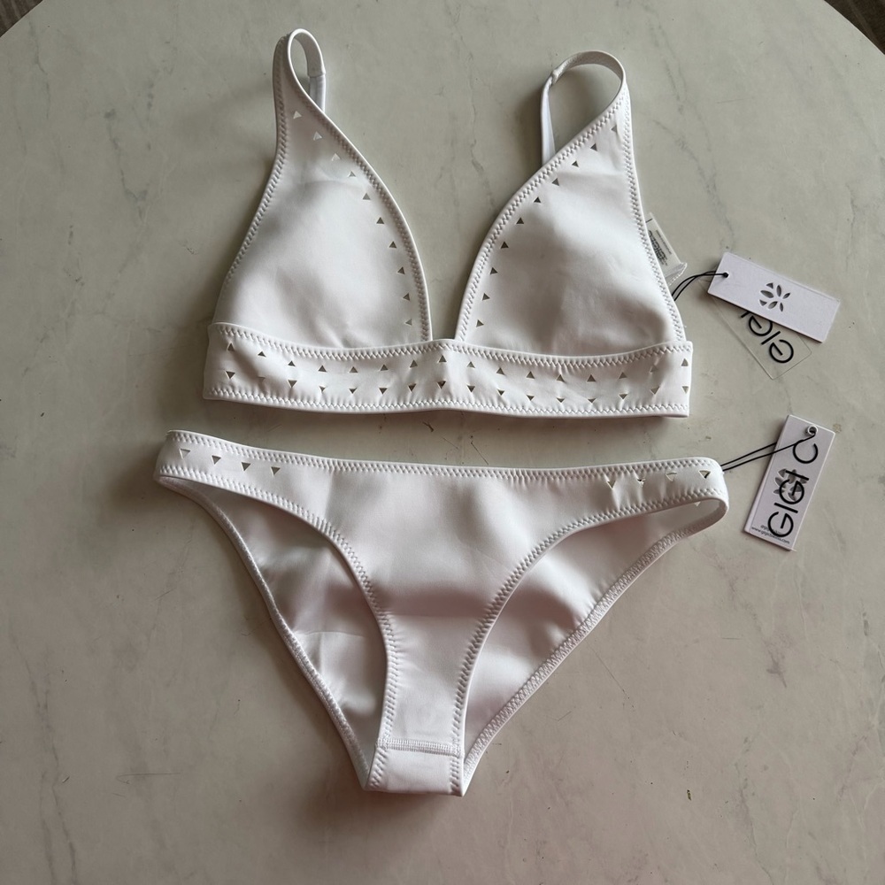 New Gigi C Linda laser cut white bikini size L - Picture 9 of 10